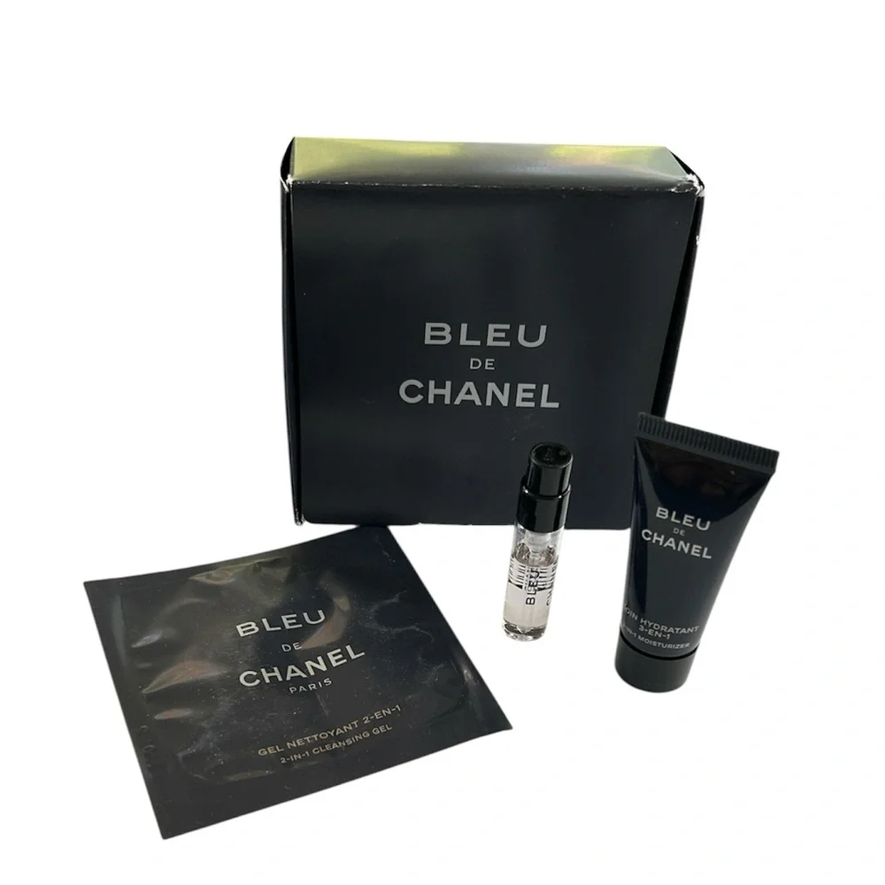 Men’s CHANEL Bleu De Chanel 3 Piece Skincare Trio Sample Set NWT